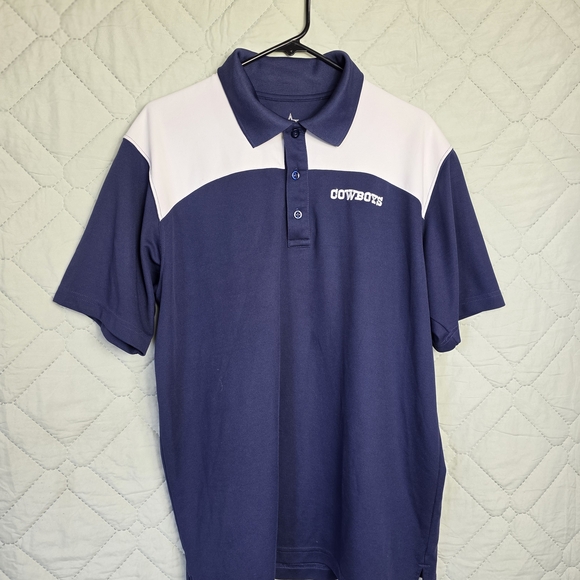 Dallas Cowboys Authentic Other - Dallas Cowboys Pullover Shirt Short Sleeve Polyester Knit Button Collar Size L